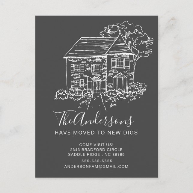 New House | Moving Announcement Postcard (Front)