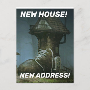 NEW HOUSE NEW ADDRESS! FUNNY SHOE HOUSE POSTCARDS