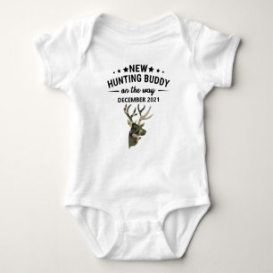 New Hunting Buddy Baby Announcement Baby Bodysuit