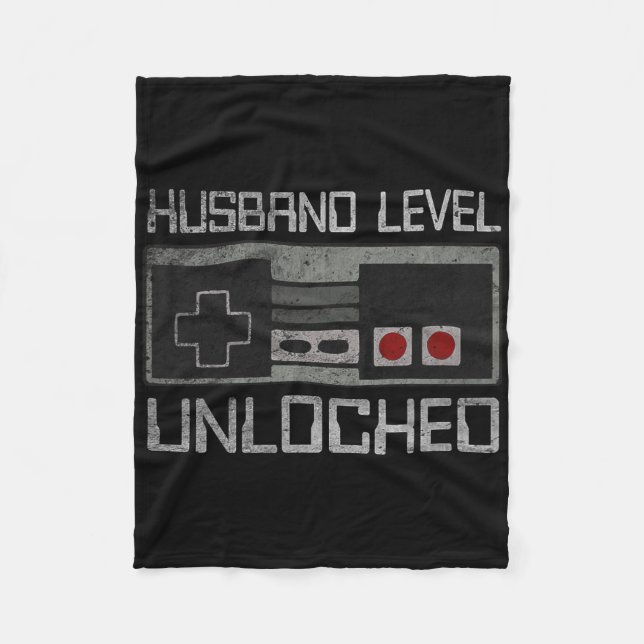 New Husband Level Unlocked Just Married Gamer Bach Fleece Blanket (Front)