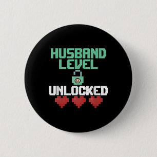 New Husband Level Unlocked Just Married Gamer Gift 6 Cm Round Badge