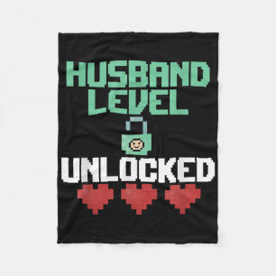 New Husband Level Unlocked Just Married Gamer Gift Fleece Blanket