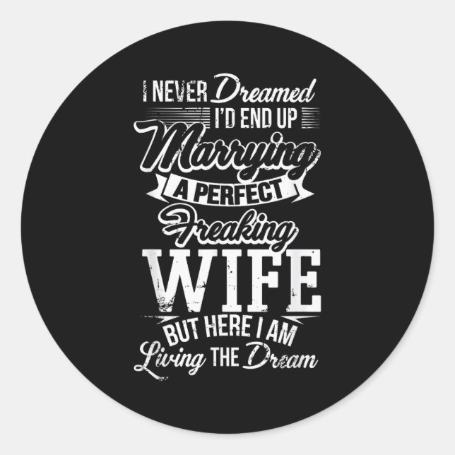 New Husband Wedding Anniversary Couple Hubby Gift  Classic Round Sticker (Front)