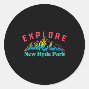 New Hyde Park Explore! Nature Outdoor Mountains  Classic Round Sticker