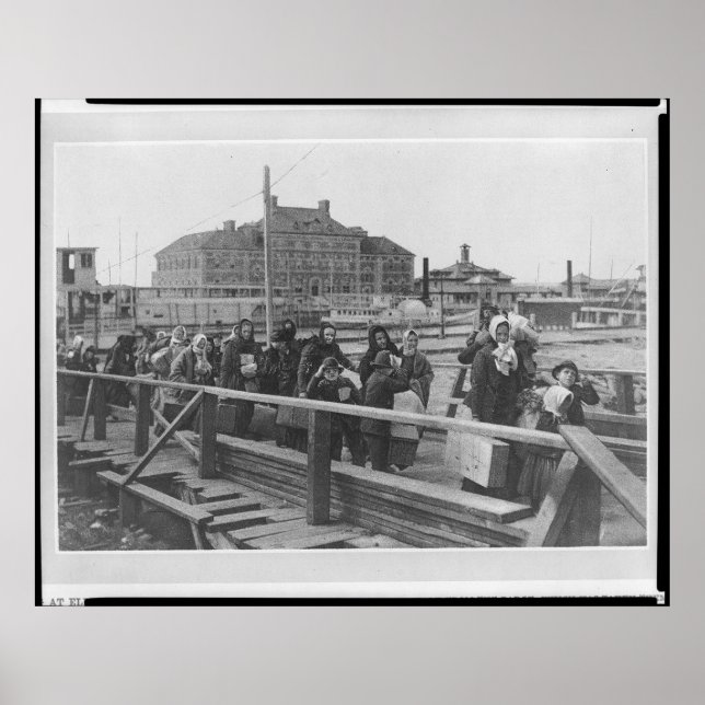 New Immigrants Landing at Ellis Island New York Poster (Front)