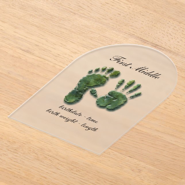 New Infant-hand n footprint Acrylic Invitations (Laydown)
