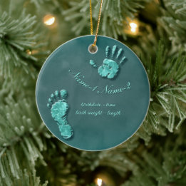 New Infant-hand n footprint Ceramic Ornament