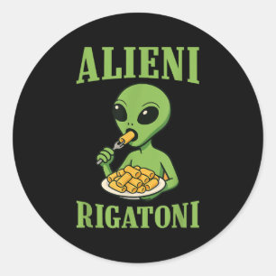 New Italian Brainrot Alieni Rigatoni Funny Viral M Classic Round Sticker