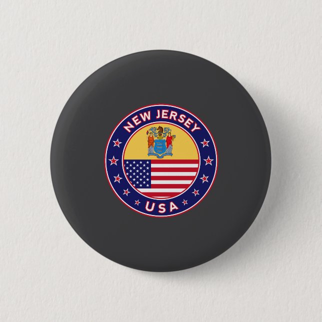 New Jersey _2  6 Cm Round Badge (Front)
