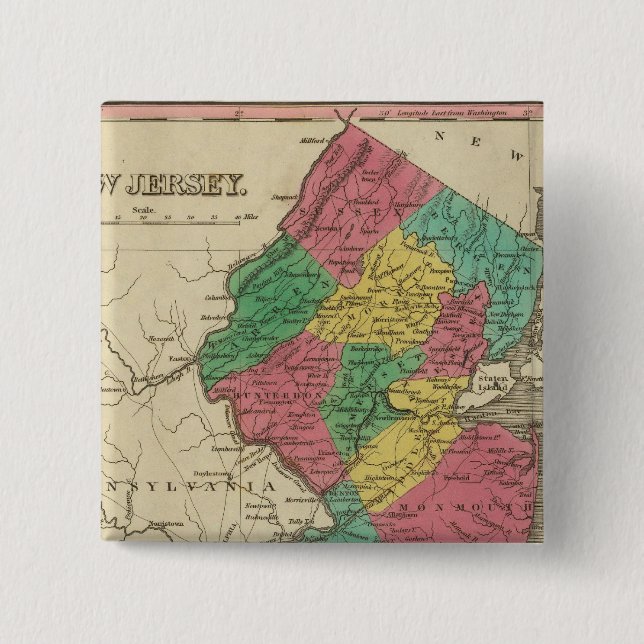 New Jersey 3 15 Cm Square Badge (Front)