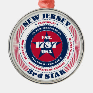 New Jersey 3rd State Christmas Ornament
