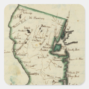 New Jersey 5 Square Sticker