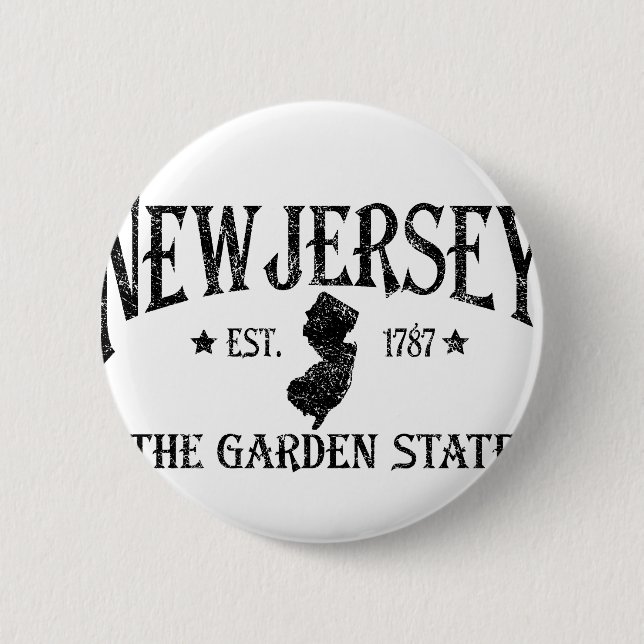 New Jersey 6 Cm Round Badge (Front)