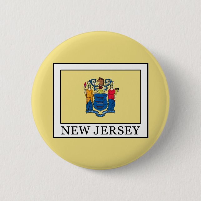 New Jersey 6 Cm Round Badge (Front)
