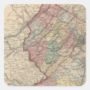 New Jersey 9 Square Sticker