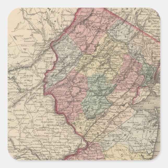 New Jersey 9 Square Sticker (Front)