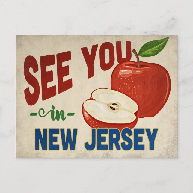 New Jersey Apple - Vintage Travel Postcard (Front)