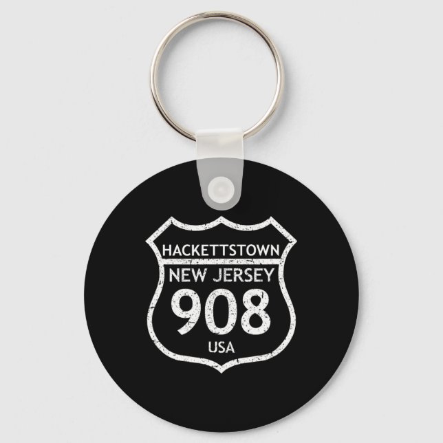 New Jersey Area Code 908 Hackettstown, Nj Home Sta Key Ring (Front)