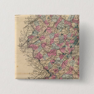 New Jersey Atlas map 15 Cm Square Badge