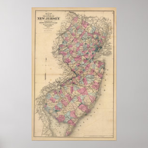 New Jersey Atlas map Poster