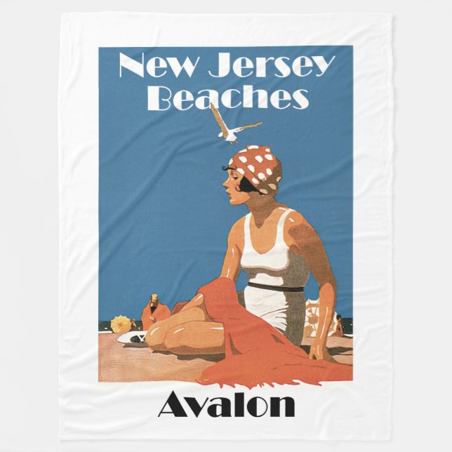New Jersey Beaches ~ Avalon Fleece Blanket (Front)