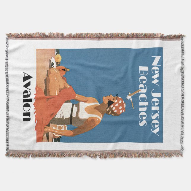 New Jersey Beaches ~ Avalon Throw Blanket (Front)