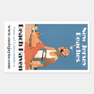 New Jersey Beaches ~ Beach Haven Rectangular Sticker