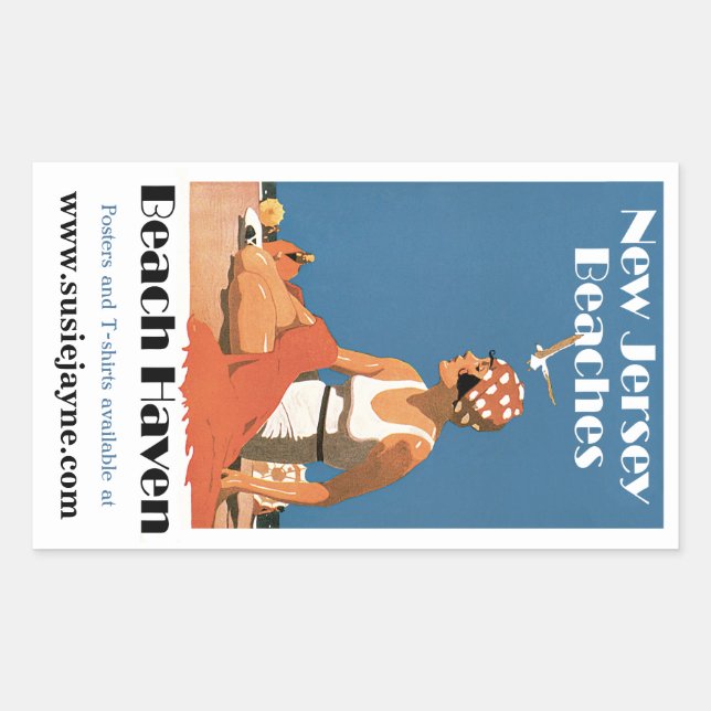 New Jersey Beaches ~ Beach Haven Rectangular Sticker (Front)