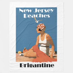 New Jersey Beaches ~ Brigantine Fleece Blanket