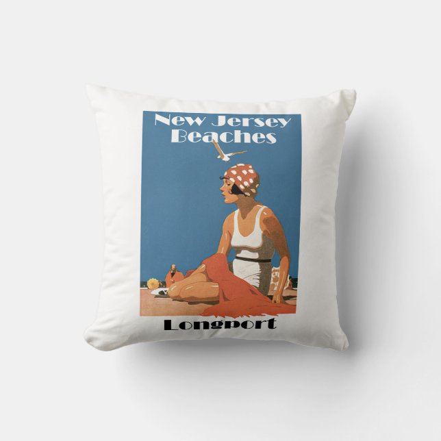 New Jersey Beaches ~ Longport Cushion (Front)
