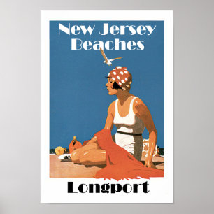 New Jersey Beaches ~ Longport Poster