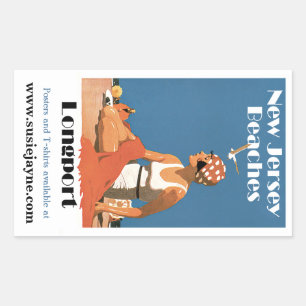New Jersey Beaches ~ Longport Rectangular Sticker