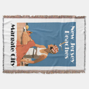 New Jersey Beaches ~ Margate City Throw Blanket