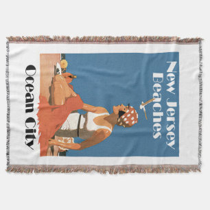 New Jersey Beaches ~ Ocean City Throw Blanket