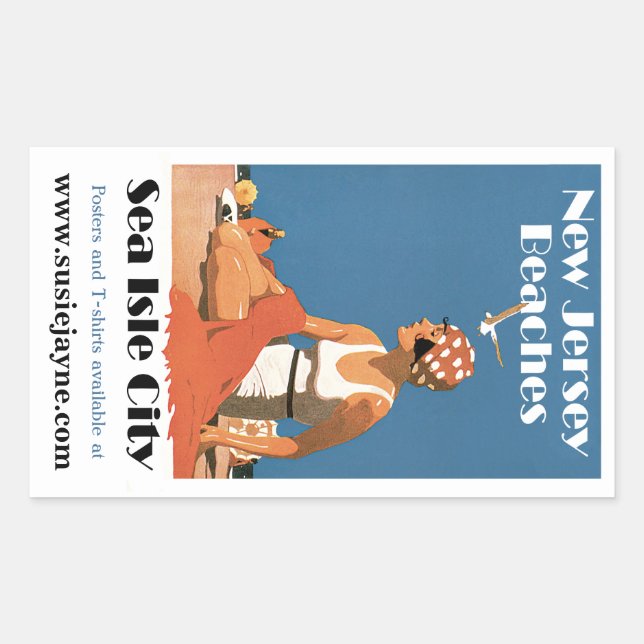 New Jersey Beaches ~ Sea Isle City Rectangular Sticker (Front)