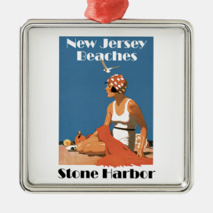 New Jersey Beaches ~ Stone Harbour Metal Tree Decoration