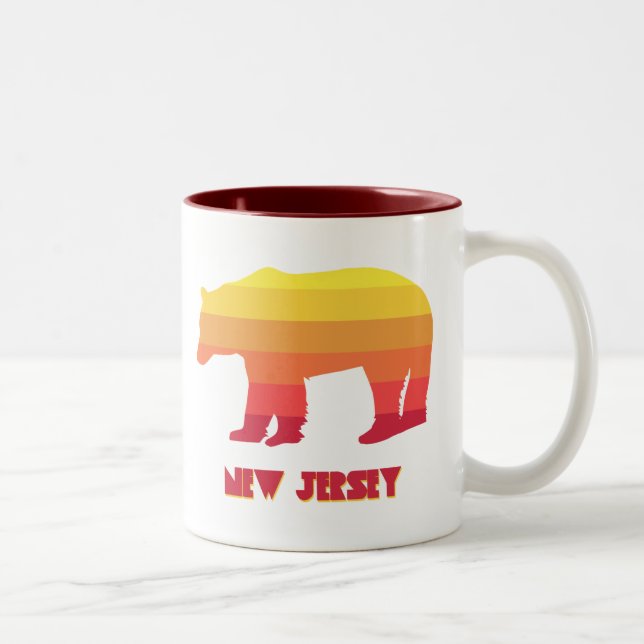 New Jersey Bear Rainbow Two-Tone Coffee Mug (Right)