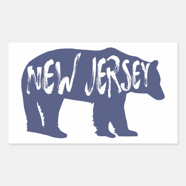 New Jersey Bear Rectangular Sticker (Front)
