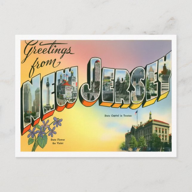 New Jersey Big Letters Postcard (Front)
