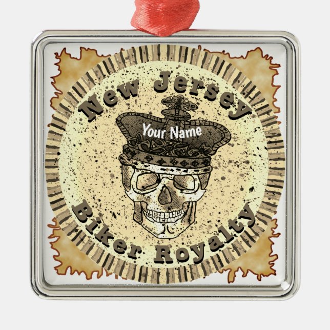 New Jersey Biker  Metal Ornament (Front)