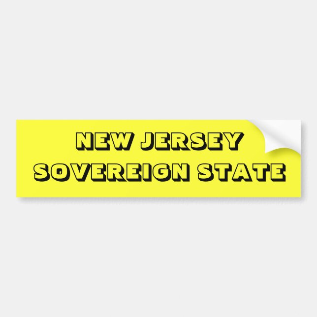 NEW JERSEY BUMPER STICKER (Front)