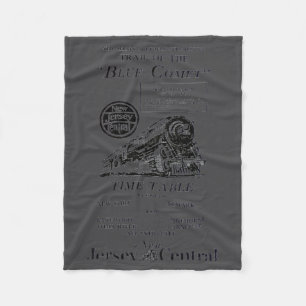 New Jersey Central Blue Comet Train Fleece Blanket