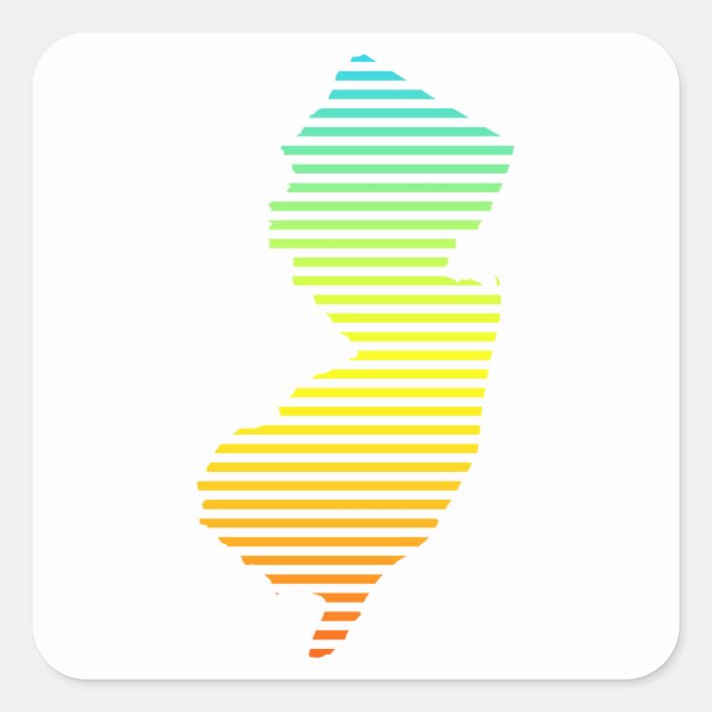 new jersey chill fade square sticker (Front)