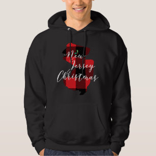 New Jersey Christmas Buffalo Plaid State Holiday Hoodie