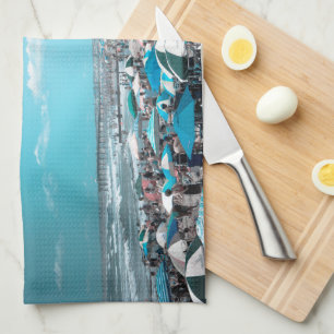 New Jersey Coastal Beach Art Tea Towel