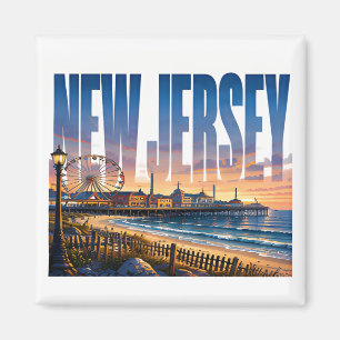 New Jersey Coastal Boardwalk Ocean Views Magnet