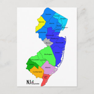 New Jersey Counties in Colour Postcard
