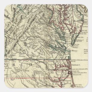 New Jersey, Delaware, Virginia, North Carolina Square Sticker