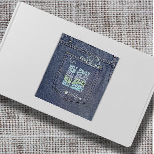  New Jersey Dog in Jean Pocket Square Sticker