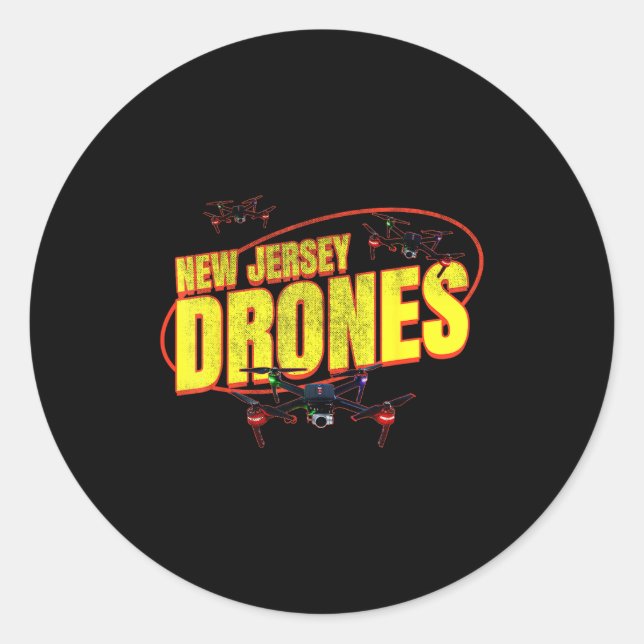 New Jersey Drones Funny Mystery Drones In New Jers Classic Round Sticker (Front)